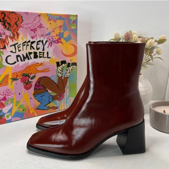 Jeffrey Campbell Shoes - Jeffrey Campbell Sherpal Chunky Heel Zip Boot Brown Women 9.5 Tried On